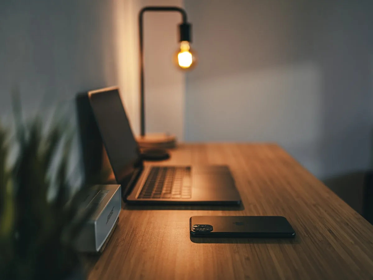 Clean home office workspace